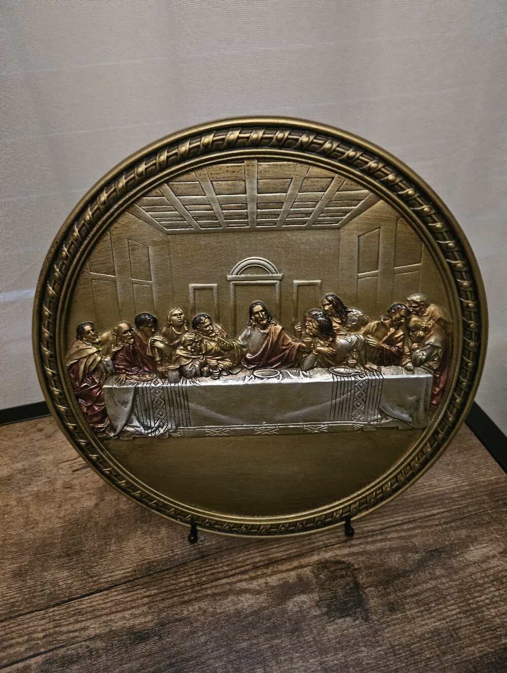 Gold Toned Last Supper Decorative Wall Plaque - Home Art Ceramics